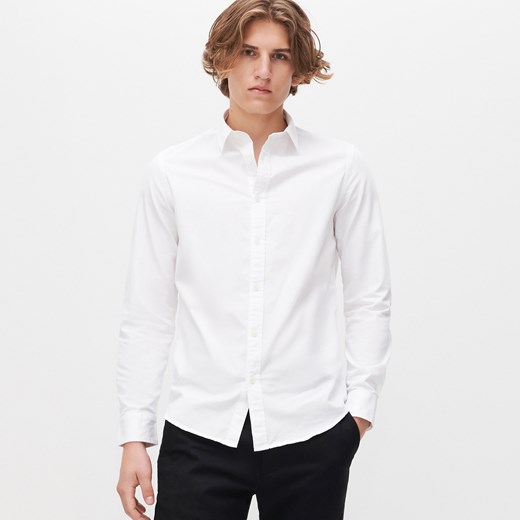 Reserved - Koszula slim fit z bawełny organicznej - Biały Reserved XL promocyjna cena Reserved