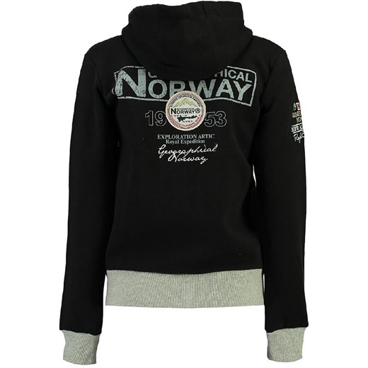 Bluza damska czarna Geographical Norway z napisami młodzieżowa 