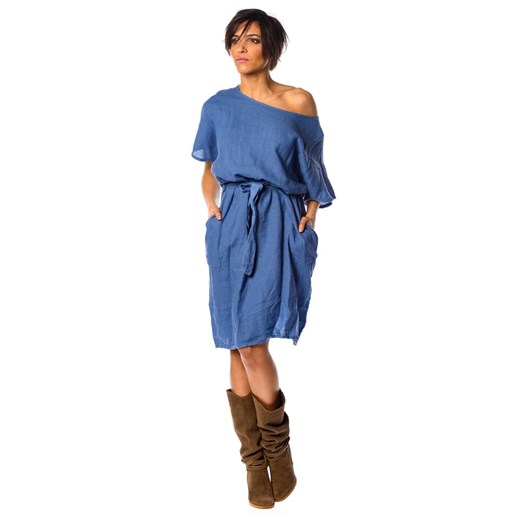 La Fabrique Du Jean sukienka niebieska mini z długim rękawem luźna 