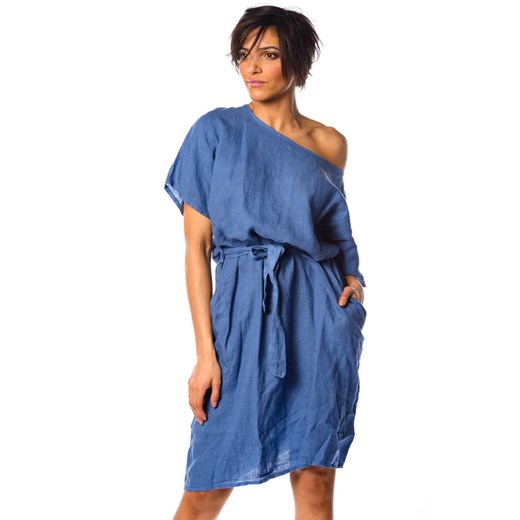 La Fabrique Du Jean sukienka mini na co dzień z długim rękawem niebieska casual luźna 