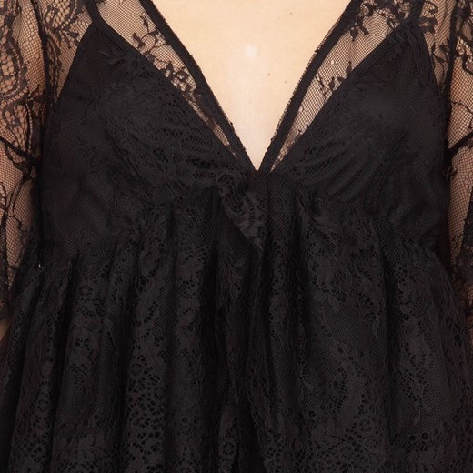 Sukienka ANIYE BY mini na wiosnę czarna z krótkim rękawem 