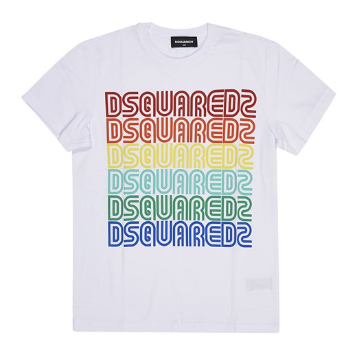 T-shirt chłopięce Dsquared2 biały z krótkimi rękawami 