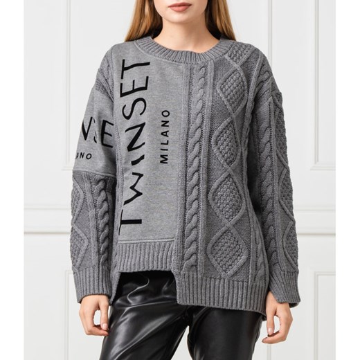 Twin-Set Sweter | Loose fit | z dodatkiem wełny M promocyjna cena Gomez Fashion Store