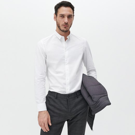 Reserved - Bawełniana koszula slim fit - Biały Reserved M promocyjna cena Reserved