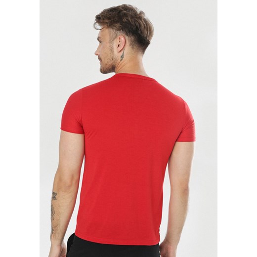 Czerwona Koszulka Leusine M okazyjna cena Born2be Odzież