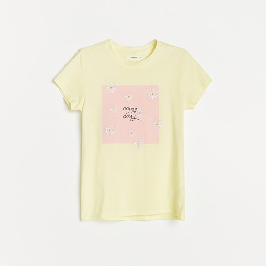 Reserved - Bawełniany T-shirt - Żółty Reserved S Reserved