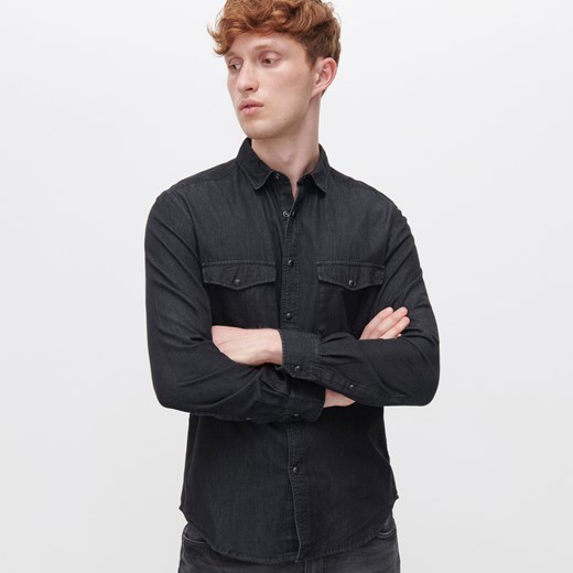 Reserved - Jeansowa koszula z bawełny organicznej - Czarny Reserved L Reserved