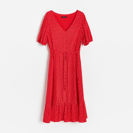 Reserved - Wiskozowa sukienka - Czerwony Reserved 34 Reserved