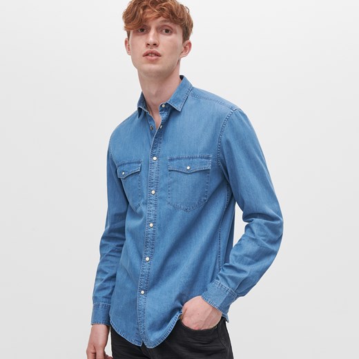 Reserved - Jeansowa koszula z bawełny organicznej - Niebieski Reserved XXL Reserved