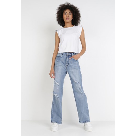 Niebieskie Jeansy Straight Crethophi 36 Born2be Odzież