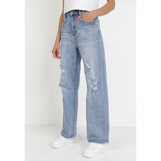 Niebieskie Jeansy Straight Crethophi 40 Born2be Odzież