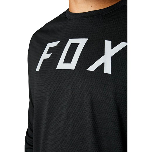 T-shirt męski Fox z napisami z długimi rękawami 