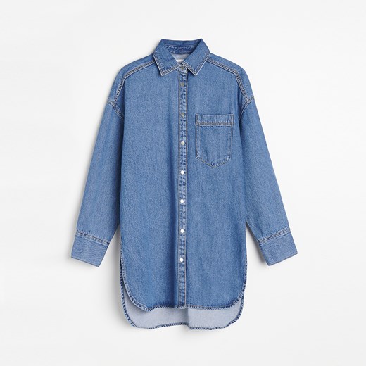 Reserved - Długa jeansowa koszula - Niebieski Reserved 34 okazyjna cena Reserved