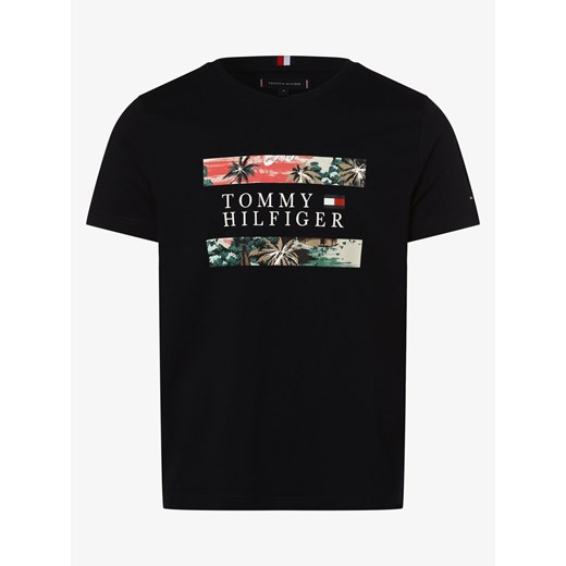 T-shirt męski czarny Tommy Hilfiger z krótkim rękawem 