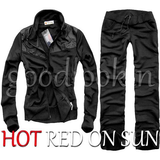 DRES SPORTOWY HOT RED ON SUN CZARNY (157) goodlookin-pl czarny dresy
