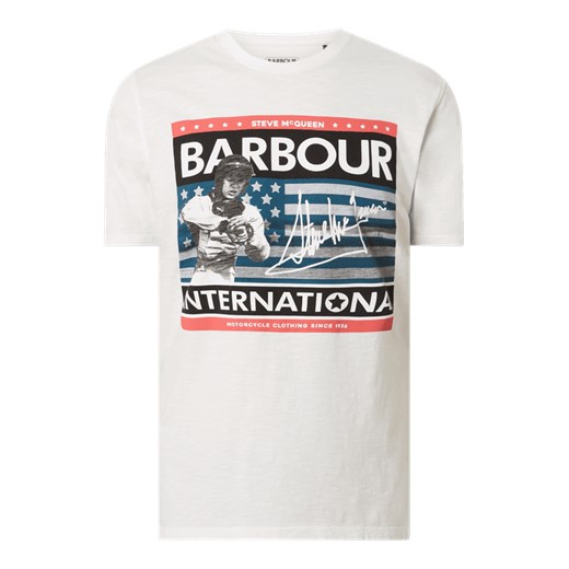 T-shirt męski Barbour International™ biały z krótkimi rękawami 