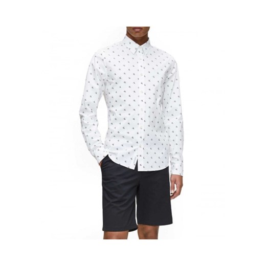 Koszula męska Calvin Klein z długim rękawem w abstrakcyjnym wzorze 