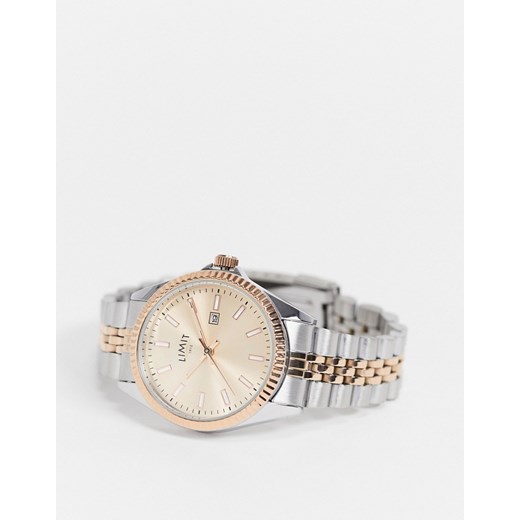 Limit – Damski zegarek z różnych metali na bransolecie w odcieniach srebra i różowego złota-Wielokolorowy Limit No Size Asos Poland