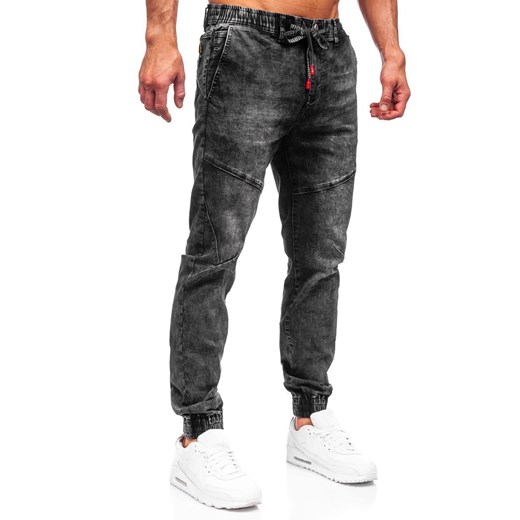 Czarne spodnie jeansowe joggery męskie Denley T369 36/XL Denley okazyjna cena