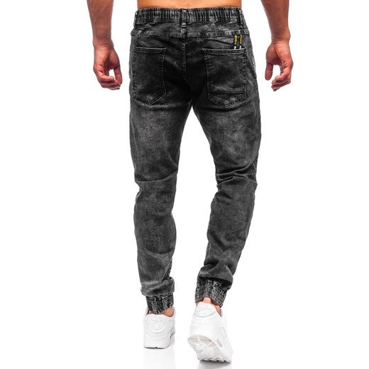 Czarne spodnie jeansowe joggery męskie Denley T369 33/L wyprzedaż Denley