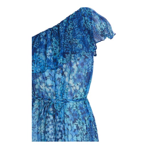 Twinset sukienka niebieska maxi z krótkimi rękawami 