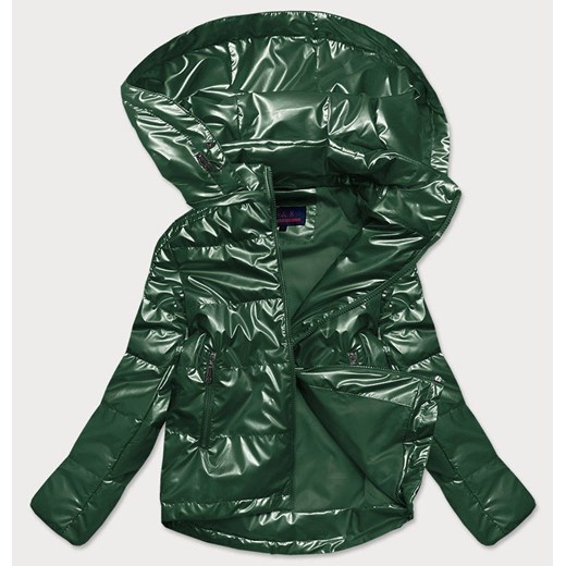 Błyszcząca kurtka damska oversize zielona (2021-06) ze sklepu goodlookin.pl w kategorii Kurtki damskie - zdjęcie 112559055