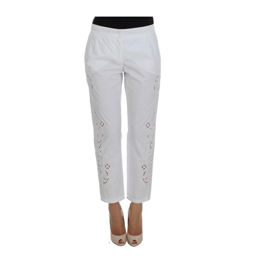 Białe spodnie damskie Dolce & Gabbana na wiosnę 