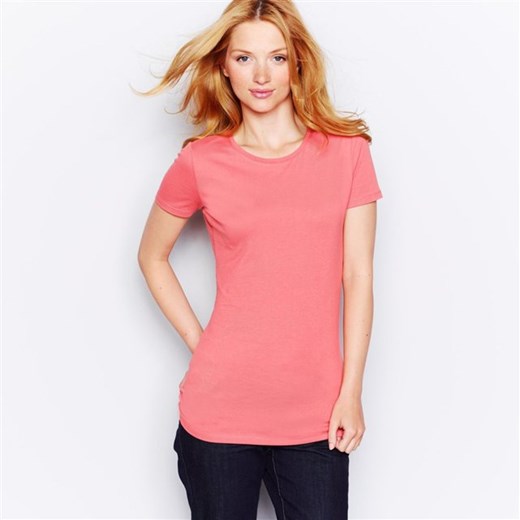 T-shirt z krótkim rękawem i okrągłym dekoltem, bawełna ze streczem la-redoute-pl rozowy t-shirty
