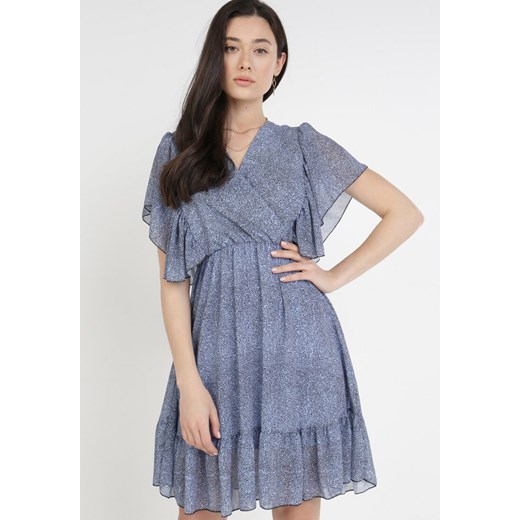 Niebieska Sukienka Aretheshi ze sklepu Born2be Odzież w kategorii Sukienki - zdjęcie 112637926