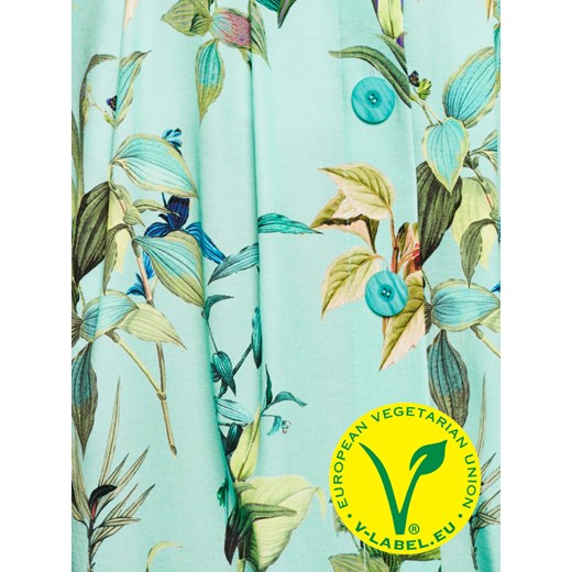 Sukienka L'AF maxi z krótkimi rękawami zielona w kwiaty 