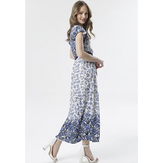 Biało-Niebieska Sukienka Limokea XL promocja Born2be Odzież