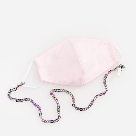 Reserved - Bawełniana maseczka z ozdobnym łańcuszkiem - Czerwony Reserved ONE SIZE Reserved