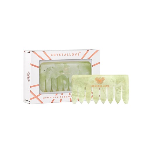 Grzebień z jadeitu do masażu skóry głowy  - (S)10,5 x (W)5 cm Crystallove onesize okazyjna cena Limango Polska