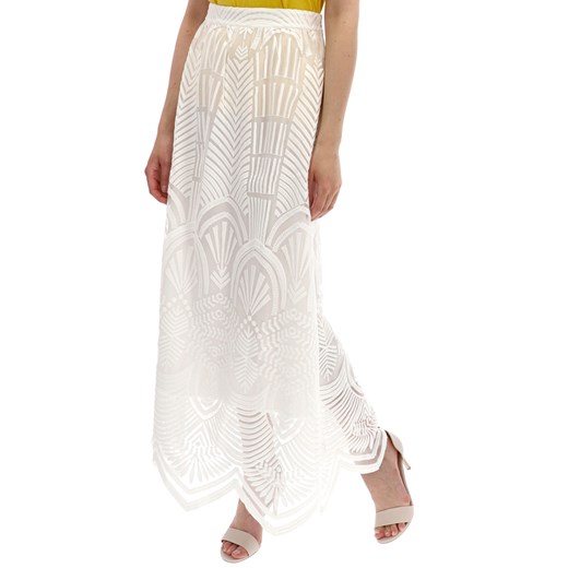 Biała spódnica ze wzorem strukturalnym Desigual LYON FRANCE ze sklepu Eye For Fashion w kategorii Spódnice - zdjęcie 112735107