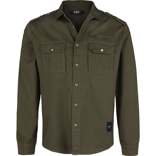 Black Premium by EMP - Olive Shirt with Chest Pockets in Military Style - Koszula z długim rękawem - oliwkowy S promocyjna cena EMP