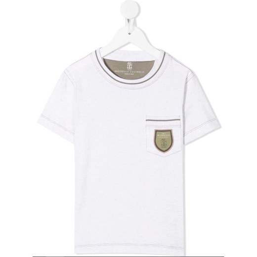 T-shirt chłopięce Brunello Cucinelli biały 
