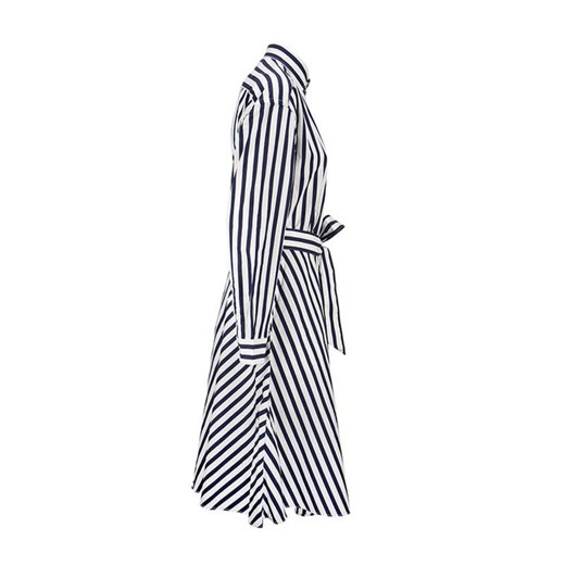 Sukienka Ralph Lauren casual midi w paski koszulowa z długim rękawem 