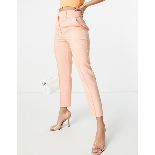 ASOS DESIGN – Mieszaj i łącz – Dopasowane garniturowe spodnie cygaretki w kolorze brzoskwiniowym-Różowy 30 Asos Poland