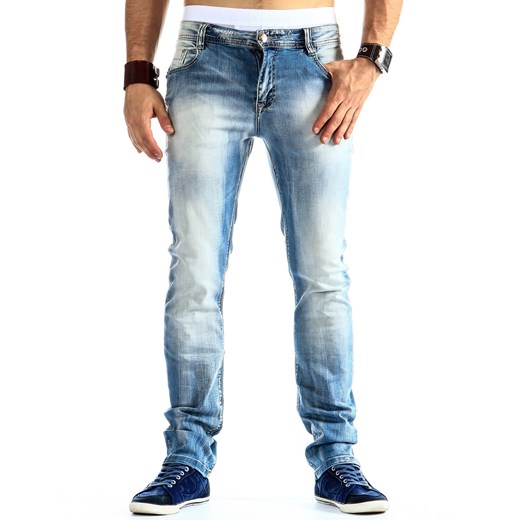 Spodnie (ux0022) dstreet niebieski bawełniane