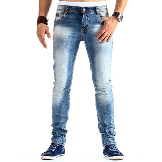 Spodnie (ux0023) dstreet niebieski bawełniane