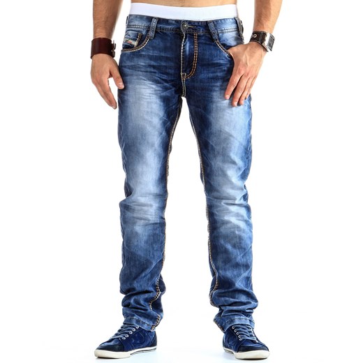 Spodnie (ux0016) dstreet niebieski bawełniane