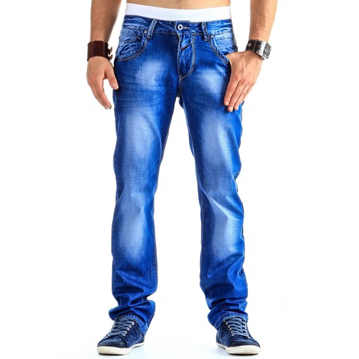 Spodnie (ux0026) dstreet niebieski bawełniane