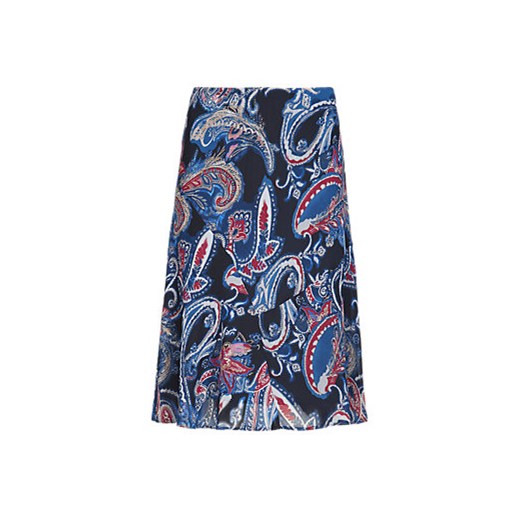 Knee Length Paisley Print Skirt  marks-and-spencer niebieski nadruki