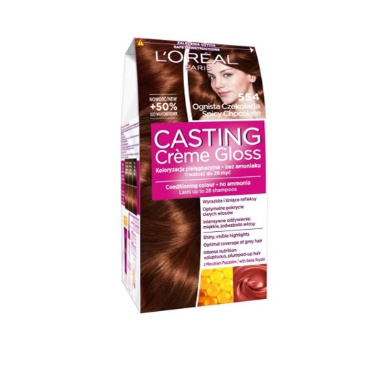 L'Oréal Paris – Farba do włosów Casting Creme Gloss 554 Ognista czekolada