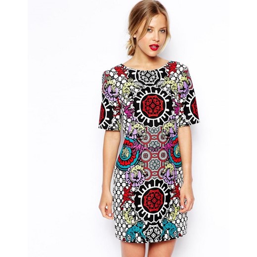 Asos Mini Sukienka ze Wzorem aleja-mody brazowy abstrakcyjne wzory