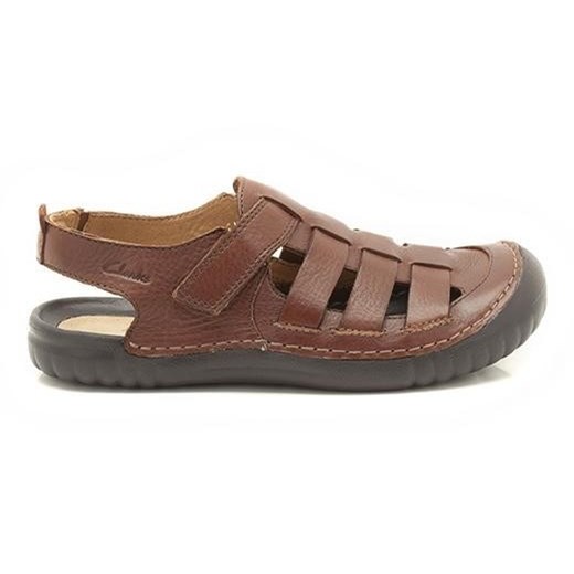 Clarks Sandały Wirrel Key Brown Leather emeli-pl brazowy kolorowe