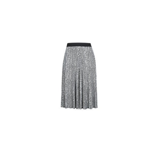 Plus Animal Print Midi Skirt  marks-and-spencer szary midi