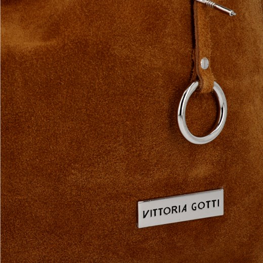 Shopper bag Vittoria Gotti na ramię zamszowa 