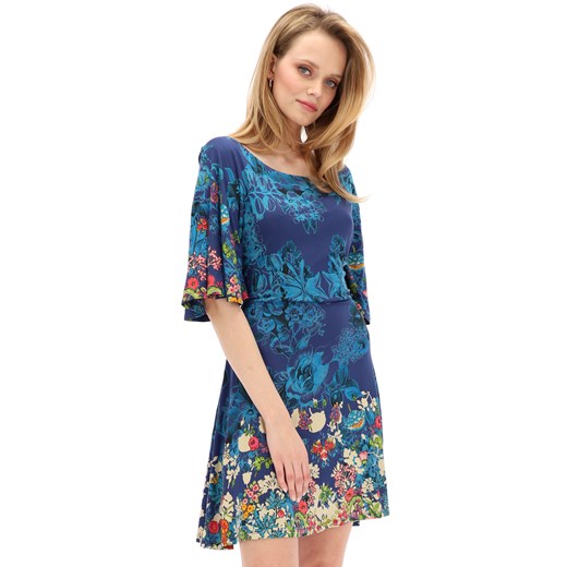 Niebieska sukienka z odkrytymi plecami Desigual BRENDA Desigual L Eye For Fashion