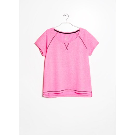 Yoga - T-shirt komfort  mango rozowy asymetryczne